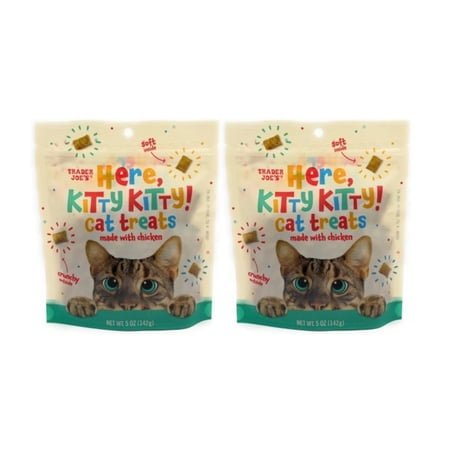 Trader Joe’s Here, Kitty Kitty! Cat Treats Made with Chicken Net Wt. 5 Oz /142g Pack of 2