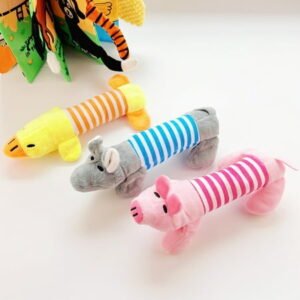 Puppy Stuffed Animal, Puppy Oral Toys, Dachshund Stuffed Animal, Weiner Dog Stuffed Animal, 18X6 In, Gray Plush, Squeaker, 1 Pc