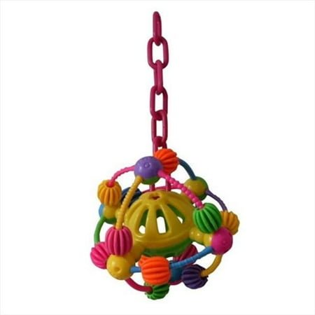 A E Cages Happy Beaks Space Ball on a Chain Bird Toy