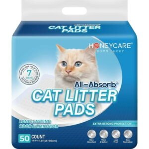 Honey Care All-Absorb Cat Litter Pad Refills for Litter Box, 17.7×11.8, 50 Count