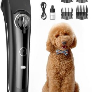 Dog Clippers for Grooming Poodles Thick Curly Hair,Low Noise Heavy Duty Dog Grooming Kit with Detachable Metal Blades