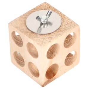BOKYAN Bird Block Toy Foraging Shredding Wooden Parrot Chewing Toy for Lovebirds Cockatiels Budgies, 2.4 inches / 6 cm Beak Grinding Stand Perch with Safe Natural Wood Materials