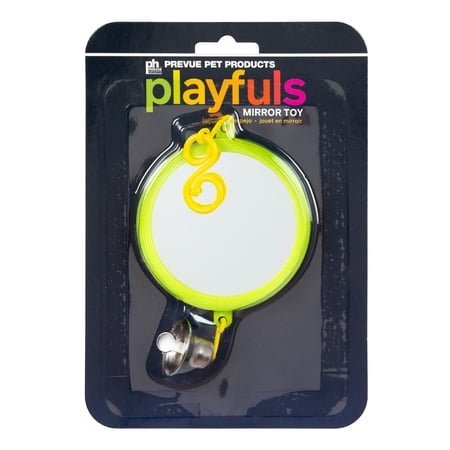 Prevue Pet Products Playfuls Sound & Movement 2-sided Mirror w/Bell Bird Toy 60422