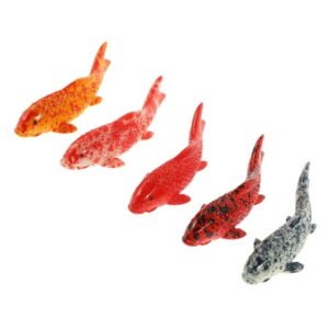 BESTONZON 5Pcs Small Fake Fish Resin Figures for Aquarium Decor Fish Tank Accessories Assorted Color