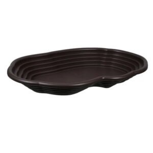 Large Turtle Bathing Pool with Ramp for Reptiles Made of Durable ABS Coffee Color