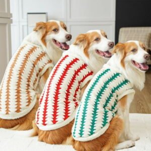 Dog Sweater for Large Breeds 1PC Winter Fleece-Lined Pet Apparel Cozy Polyester Outerwear for Cold Weather Comfort(Coffee)