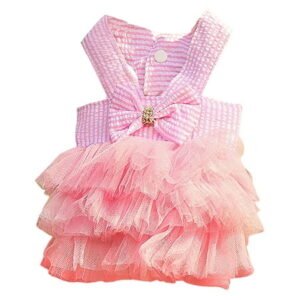 Dog Dresses for Small Dogs – Cute Summer Princess Tutu Outfit with Bow for Chihuahua, Yorkie & Puppies – Girl Dog Clothes & Kitten Apparel