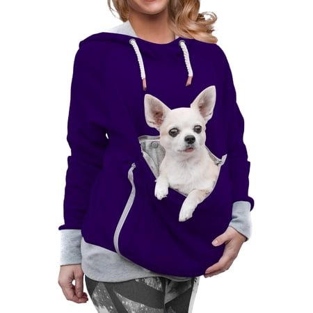 Yokua Pet Pouch Hoodie Small Pet Carrier – Dog Cat Pouch Hoodie Sweatshirt Kangaroo Pocket Holder