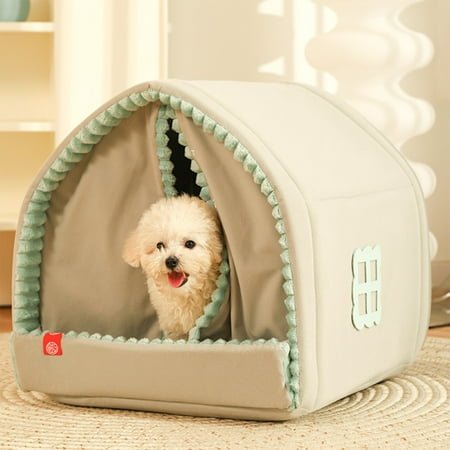 Dog Kennel Winter Warm Small Dog Dog House Closed Pet Winter Dog Bed Kennel Dog House