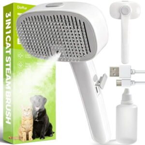 Pet Steam Brush for Dog & Cat – 3-in-1 Steam Grooming Brush for Shedding & Hair Removal