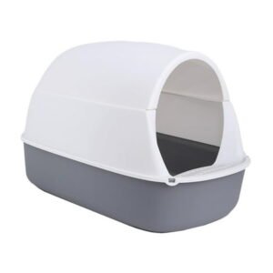 Bvdfgk Hooded Cat Litter Box Compact Cat Litter Box Detachable Odorless Pet Accessories Gray