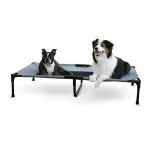 K&H Pet Products Original Pet Cot Elevated Dog Bed Gray/Black Mesh X-Large 50 X 32 X 9 Inches
