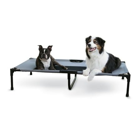 K&H Pet Products Original Pet Cot Elevated Dog Bed Gray/Black Mesh X-Large 50 X 32 X 9 Inches