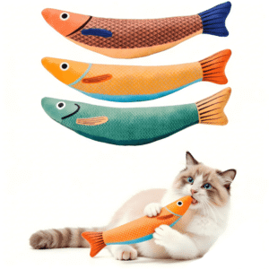 Cat Toys Saury Fish 3 Pack, Catnip Crinkle Kicker Toys for Cats & Kittens, Soft Durable Interactive Chew Teething Toys for Exercise & Fun