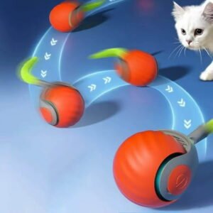 Speedy Tail 2.0, Speedy Tail Cat Toy, Interactive Cat Toy for Indoor Cats, Rechargeable Smart Cat Toys Ball with Tail, Two Speed Adjustment(Orange)
