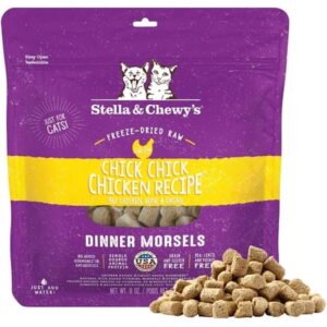 Stella & Chewy’s Freeze-Dried Morsels for Cats – Chick, Chick, Chicken – 8 Ounce Bag