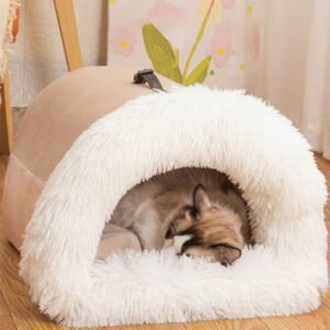 COM1950s Dog Beds for Small Dogs Dog Houses for Large Dogs Dog House Indoor Foldable Soft Kennel Bed Warm Cats House Puppy Cave with Cushion for Small Medium Large Dogs Cats Dog Bed for Small Dogs