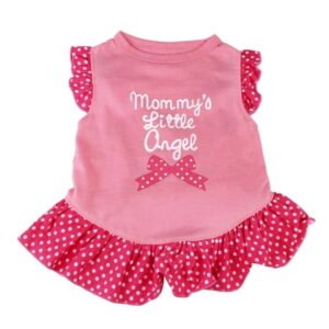 CICRKHB Dog Vest Summer Cute Pet Puppy Small Dog Cat Pet Dress Apparel Clothes Fly Sleeve Dress Pet Supplies Pink
