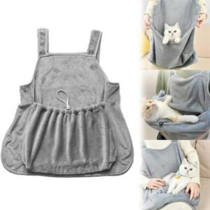 Todaioua Pet Carrier Apron Cozy Cat Sling Dogs Front Shoulder Carry Kitten Sleeping Bag Hands-Free for Indoor Outdoor Travel Grey