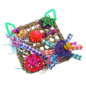 Bird Chew for Parakeets Foraging Mat for Birds Colorful Chew Toy Cage Accessories Easy to Install