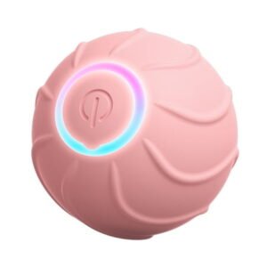 Pink Pink Automatic Moving Ball For Pets With Interactive Vibration And Led Entertainment For Cats And Small Dogs