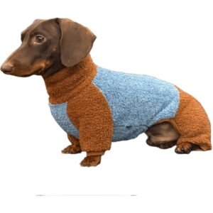 UOSIA Winter Dog Coat for Dachshund Clothes Full Body Thicken Warm Fleece Dog Onesie Jumpsuit Pajamas Apparel for Mini Dachshund