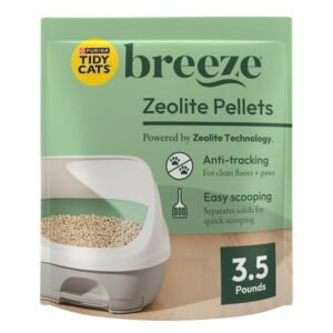 Purina Tidy Cats Breeze Unscented 99.9 Percent Dust Free, Multi Cat, Zeolite Pellet Cat Litter Refill
