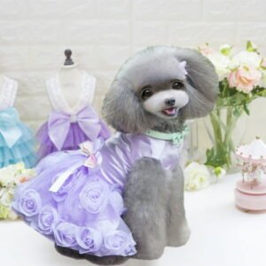 Dog Dress for Small Dog,Girl Puppy Princess Tutu Dress, Cat Apparel, Chihuahua Yorkie Clothes for Birthday Wedding, Birthday Dresses Sleeveless Holiday Clothes for Small Dogs Girls and Cats