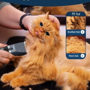 Quiet Cat Clippers for Matted & Long Hair, 2-Speed Cordless Pet Shaver Grooming Kit for Cats, Small Dogs & Animals