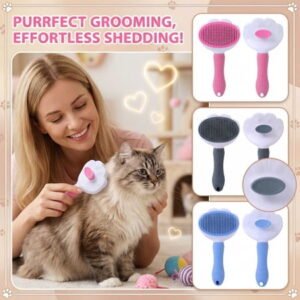 Pet Grooming Brush for Dogs and Cats with Ergonomic NonSlip Handle and SelfCleaning Slicker Design Suitable for Long and Short Hair Fur Removal and Detangling