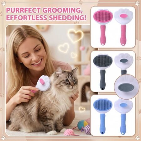 Pet Grooming Brush for Dogs and Cats with Ergonomic NonSlip Handle and SelfCleaning Slicker Design Suitable for Long and Short Hair Fur Removal and Detangling
