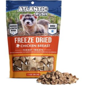 Freeze Dried Small Pet Treats – 1oz Resealable Bag of Treats for Ferrets – Ferret Snacks – Single Ingredient Ferret Food With No Preservatives Or Fillers- Small Animals Treats (1oz, Chicken Breast)