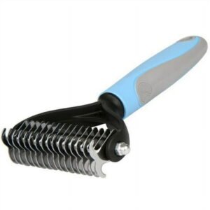 2-in-1 Deshedding & Dematting Brush for Dogs & Cats, Double Sided Pet Grooming Tool for Shedding Control and Hair Removal, Reduces Mats and Undercoat