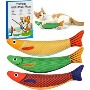 LZLINGMEI Catnip Toys for Cats – Cat Nips Toys for Indoor Kittens Christmas, Plush Pillow Pet Chew Interactive Toy Built-in Crinkle Bell, Soft Kicker for Cats Claw Chewing Teeth Cleaning
