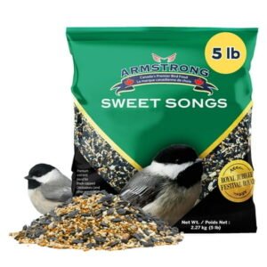 Armstrong Wild Bird Food Royal Jubilee Sweet Songs, 5 Pounds – with Black Oil Sunflower, White & Red Millet, Sunflower Kernels, Nyjer, Safflower and Peanuts