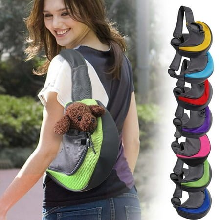 OEFNTAC Dog Sling Chest Backpack Portable Breathable Carrier Body Bag for Small Pet Puppy Outing Travel Outdoor Adjustable Secure Hands-Free 13x8in