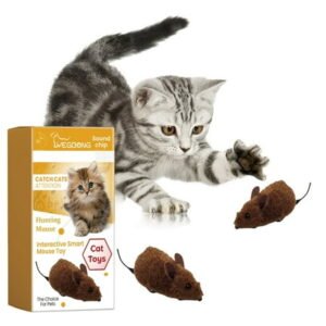 2PCS Interactive Cat Toys for Indoor Cats, Cat Mouse Toys with Electronic Realistic Squeaky Sound, Automatic Moving Kitten Toys Electric Mice Toy Self Play Exercise