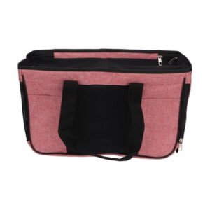M Buder Cat Carrier Breathable Prevent Escape Portable Travel Bag for Small Animals Dogs Cats Puppy Pink with Black (18.9 inches / 48 cm) – Soft-Sided Handheld Over-The-Shoulder Foldable Approved