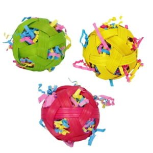 FAIOIN 3 Pack Bird Chewing Toys Foraging Ball Shredder Toy Parrot Foot Toy 2.4″ for Cockatiel Conure Parakeet African for Grey