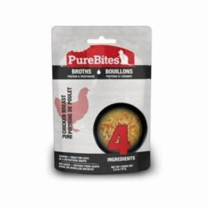 Pure Treats 789178 2 oz Cat Broths Chicken & Vegetables Food Topping Cat Treat – 18 Count