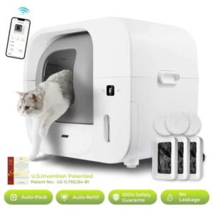 Furbulous True Odor-Free Automatic Self-Cleaning Cat Litter Box, Extra Large for 3–22 lbs Cats, Smart APP Control, Self-Pack & Refill System, 3 Waste Bags Included, Upgraded Model