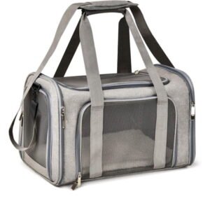 Cat Carriers Dog Carrier Pet Carrier for Small / Medium Cats Dogs Puppies (up to 15lbs), TSA Airline Approved Small Dog Carrier Soft Sided, Collapsible Waterproof Travel Puppy Carrier – Grey,1 PC