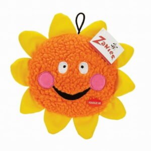 Zanies Smiling Sun Dog Toys, Orange Sun, 8″