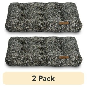 (2 pack) Vibrant Life Medium Dog Bed, Plush Pillow Bed For Medium Breeds, Medium, 36″ x 26″, Tan and Black