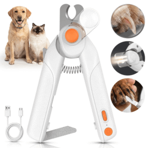 LAKWAR Professional Dog Nail Clipper – Lighted Dog Nail Trimmer for Large Dogs – Easy and Safe Pets Grooming Clippers – Cat Claw Trimmer with Nail File & Safety Guard