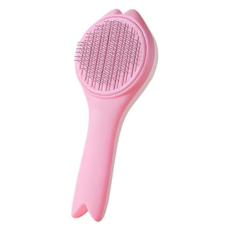SLYNSHome Cat Brush for Shedding,Cat Brushes for Indoor Cats Long or Short Haired Pet Hair Brush Cat Grooming Brush for Dog Kitten Horse Removes Loose Fur – Pink