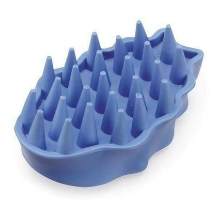 Dog Rubber Curry Brushes Pet Grooming Collect Hair Wet Dry Coat Massager Bathing (Large – Blue)