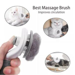 Pet Grooming Brush with Release Button, Dog and Cat Brush for Shedding and Detangling, TIKA