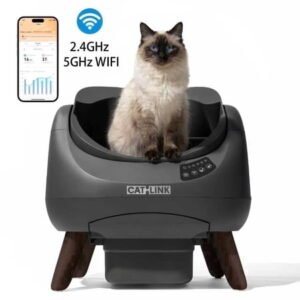 CATLINK Extra Large Automatic Self-Cleaning Cat Litter Box with Waste Bags, 5GHz & 2.4GHz Wifi Connect, Single Cat Best Choice, Grey