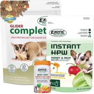 Sugar Glider Complete Deluxe Food Starter Package – Nutritionally Complete Pellet Diet & High Protein Supplemental Food for Sugar Gliders… (3 Piece Set)